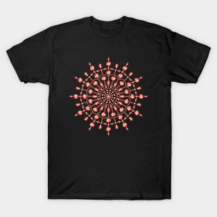 Shiny snowflake made from red gemstones T-Shirt